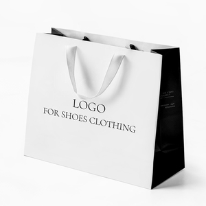 Sacs en papier personnalisés de luxe noirs <span class=keywords><strong>avec</strong></span> poignée et logo imprimé <span class=keywords><strong>pour</strong></span> boutiques de chaussures - Product Image 2