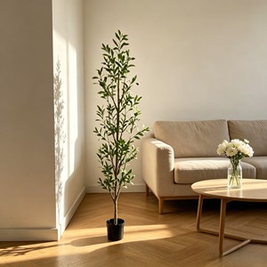 Knock Down Faux Olive Tree Artificial Potted Plant <b>Flat</b> <b>Pack</b> Simulated Olive DIY Assembly For Home Garden Décor - Product Image 3