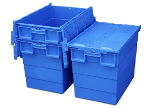 Lưu trữ nhựa container Box với nắp hậu cần nestable di chuyển thùng - Product Image 3