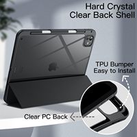 Étui en cuir PU avec porte-crayon intégré, coque intelligente à triple pliage, magnétique, antichoc, étanche pour iPad Pro 11 pouces M5 2025/M4