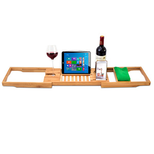 Estante de bambú para bañera, estante de almacenamiento multifuncional para baño, estante telescópico antideslizante para baño, estante para vinos al por mayor. - Product Image 3