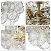 Lustre moderne en verre avec éclairage LED, lampes suspendues, luminaire pour salle à manger, salon