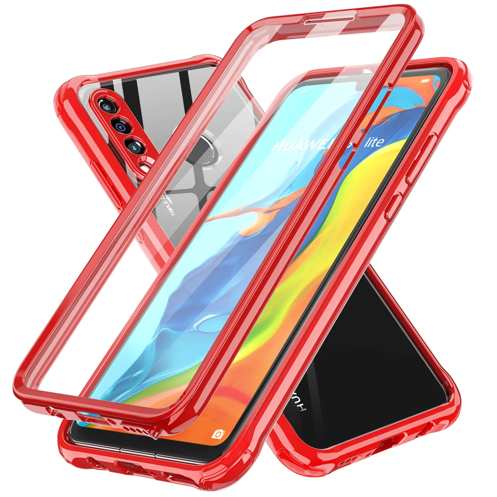 Leyi 2 in 1 clear anti scratch double sided phone case for huawei mate 9 cover itel vision back cover girls phone camera cover