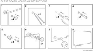Magnetic Glass <strong>Dry</strong> <strong>Erase</strong> Whiteboard 48 X 36inch Black/White/Chromatic - Includes <strong>Board</strong>, Magnets, Marker and a Eraser - Product Image 6