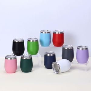 Eco-Friendly 12oz Stainless Steel Thermal Cup Multi-Color Stemless Wine Mug Glasses for Camping for <b>Champagne</b> Drinks Tumbler - Product Image 2