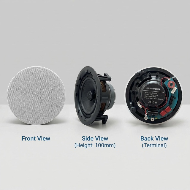 Impressive Sound Quality 6-inch Coaxial Wall-in-Ceiling Two-Way Speaker 30W Passive Home Theater Computer Speaker 8-ohm