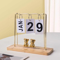 Moderne Simple Ins vent ours Page tournant calendrier maison salon bureau calendrier décoration bureau décorations créatives