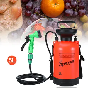 Shower For Camping With 7 Spray Modes 1.3 Gallon Hand Press Camping Shower With Removable Hose And Shower Head For Traveling