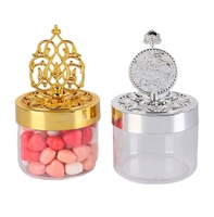 Boîte à bonbons transparente avec couvercle doré en plastique alimentaire de Zhejiang pour les mariages et les fêtes de naissance