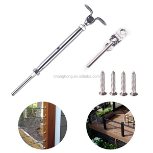 T316 thép không gỉ boong đường ray kết thúc phù hợp 1/8 "<span class=keywords><strong>Wire</strong></span> Rope Cáp điều chỉnh góc chuyển đổi turnbuckle cáp lan can bộ dụng cụ phần cứng - Product Image 4