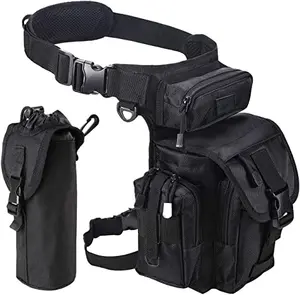 Multifunctional Tactical Outdoor Motorcycling Hiking Traveling Drop Leg Waist Bag Pack Water Bottle Fishing Tool Pouch