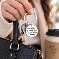 Pendentif Breloque Écologique en Métal Gravé « Soyez en sécurité, je vous ai besoin ici près de moi » pour Porte-clés, Sac à Clés, Fabrication DIY