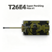 Modelo de Plástico ABS de Vehículo de Prueba Super Pershing No.1 Americano de la Segunda Guerra Mundial, Escala 1:28, Juguete de Bloques DIY para Todas las Edades