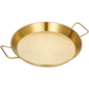 High Quality 20cm Stainless Steel Gold Silver Eco-Friendly Korean Design Glass Cover Mini Flat Fry <strong>Pan</strong> Seafood Pot <strong>Paella</strong> <strong>Pan</strong> - Product Image 1