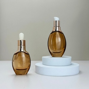 ขวดแก้วหยดสีขนาด 1 ออนซ์ 2 ออนซ์ ขวดเซรั่มทรงไหล่แบน 20 มล. 30 มล. 40 มล. ขวดแก้วสีม่วงขุ่นสำหรับเครื่องสำอาง - Product Image 4