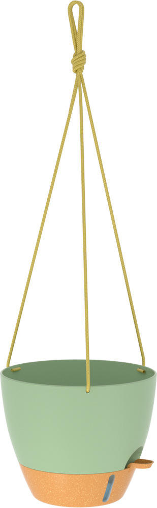 Panier suspendu classique en corde de coton vert