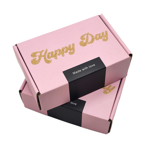 Impression personnalisée Glod Glitter Bijoux Soins de la peau Paquets en papier Envoi de <span class=keywords><strong>colis</strong></span> postal Boîtes d'expédition de cadeaux pour l'emballage - Product Image 3