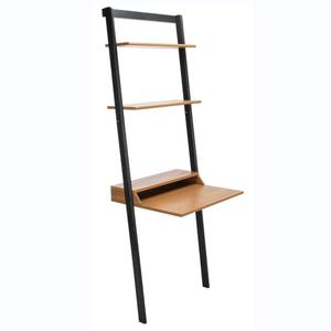 Wholesale Home Office <strong>Desk</strong> 3 Tier <strong>Shelves</strong> Storage Wooden Leaning Wall Mounted <strong>Ladder</strong> <strong>Desk</strong> With Bookshelf - Product Image 1