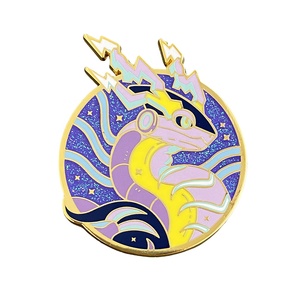 Máquina de fabricación de alfileres de esmalte duro suave troquelado de Metal hecho a medida, insignias, animación brillante, dibujos animados, serpiente, monstruo, <span class=keywords><strong>dinosaurio</strong></span>, pin de solapa - Product Image 2