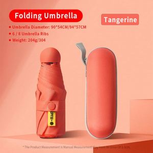 Wholesale 19/21 Inches 5 <b>Folding</b> Mini Umbrella Pocket Print Logo Branded Parasol Rain Custom Capsule Umbrellas - Product Image 5
