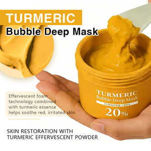 Mascarilla Facial Detox de Cúrcuma, Mascarilla Verde de Albahaca <span class=keywords><strong>Sagrada</strong></span>, Mascarilla de Arcilla Burbujeante de Oxígeno y Carbón para una Limpieza Profunda y Purificante - Product Image 3