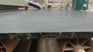 Superficie in pelle carabina Grey quarzite grandi lastre, quarzite brasiliana tavolo da pranzo nero, <span class=keywords><strong>lastra</strong></span> di <span class=keywords><strong>pietra</strong></span> <span class=keywords><strong>ollare</strong></span> in pelle nera - Product Image 4