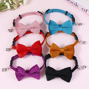 폴리 에스터 고양이 개 산책 목걸이 리본 장식 벨 액세서리 새끼 고양이 강아지 애완 동물 액세서리와 목걸이 - Product Image 3