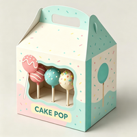 Boîte de présentation en carton blanc sur mesure, emballage en papier, support avec fenêtre transparente recyclée, boîtes personnalisées pour cake pops