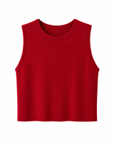Gilet pull sans manches en laine et nylon rayé colorblock pour femme, col rond, tricot d'automne