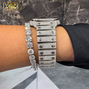 Fabriek Groothandel Vvs Moissanite Horloge Pas Diamant Tester Custom Uit Vierkante Arabische Wijzerplaat Luxe Hiphop Heren Sieraden - Product Image 2