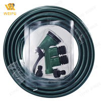 Tuyau d'arrosage de jardin en PVC tressé renforcé de fibres, haute pression, durable, flexible, 1/2 pouce, 100 m, connexion filetée en polyester