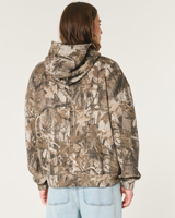 Haute qualité coton sergé fermeture éclair surdimensionné Streetwear canard camouflage à capuche personnalisé véritable arbre camouflage pour l'automne gros camouflage à capuche