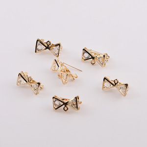 Broche nœud papillon en strass, en alliage de zinc, sertie à griffes, accessoire de mode unisexe, cadeau, matériau pour bijoux DIY - Product Image 4