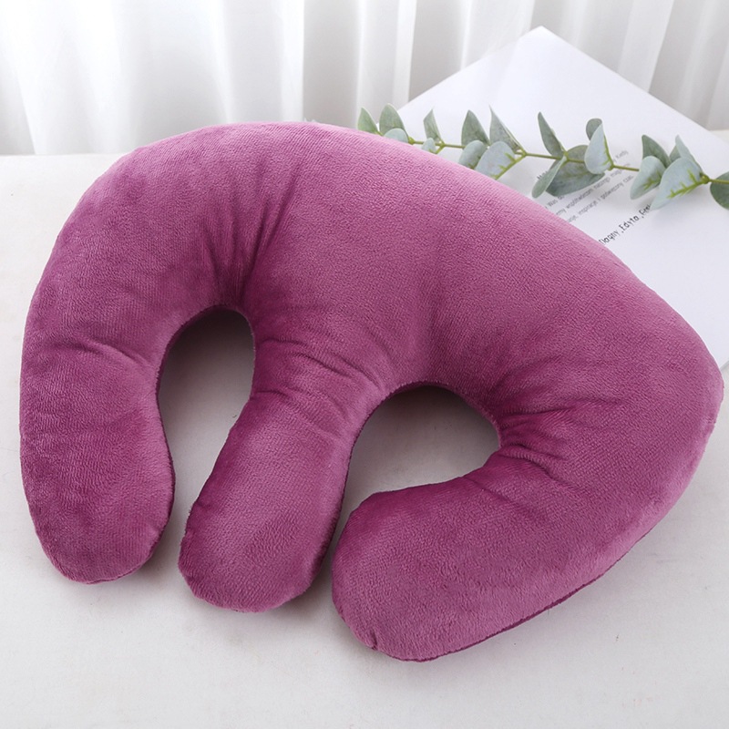 Coussin d'allaitement violet avec noyau en coton élastique