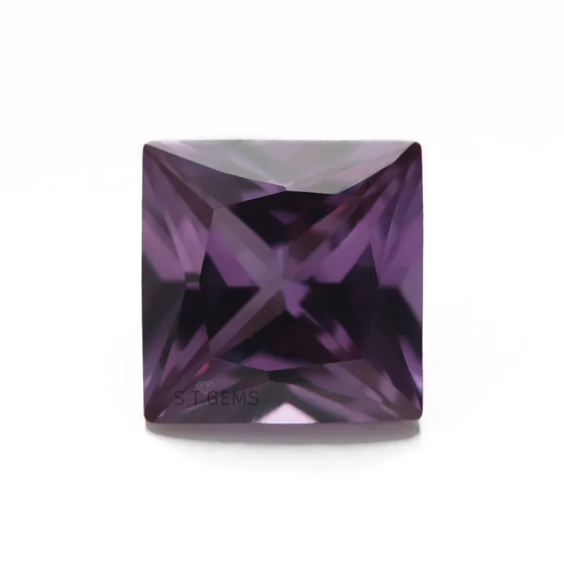 Synthetic Corundum Manufacturer Whosale Change Color 46# Corundum Square Shape Gemstone