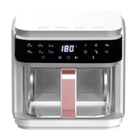 Friteuse à air 5,5 L 1500 W avec écran tactile numérique, panier en verre, cuisson saine sans huile, appareil de cuisine domestique