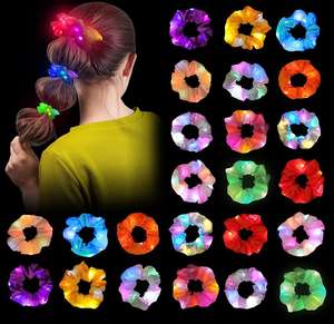 Ikat Rambut LED Berkedip untuk Wanita dan Gadis, Ikat Rambut Bercahaya Warna-warni dengan <span class=keywords><strong>3</strong></span> Mode Lampu, Souvenir Pesta yang Menyenangkan - Product Image 2