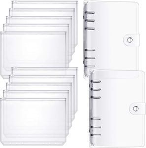 Copertina per agenda A6 a 6 anelli in PVC trasparente, raccoglitore per fogli mobili, protezione trasparente ricaricabile per quaderno - Product Image 1