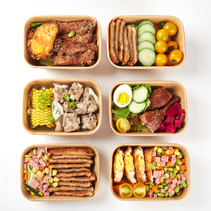 Caja de Papel Kraft Transparente con Tapa, Ecológica, Impermeable y Apta para Microondas, para Envasar <span class=keywords><strong>Comida</strong></span> Rápida, Sushi y Postres, Platos Desechables - Product Image 5