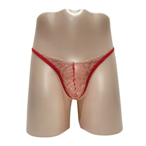 <b>Men</b> Lace <b>Thong</b> Red Low-Rise See-Through Mesh U-Shaped Sexy Underwear Spring 2025 - Product Image 1