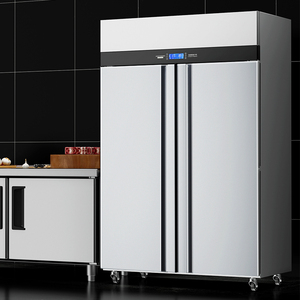Réfrigérateur-congélateur commercial OEM 2 portes 860L en acier inoxydable vertical avec refroidissement par air et fonctions de dégivrage AI - Product Image 3