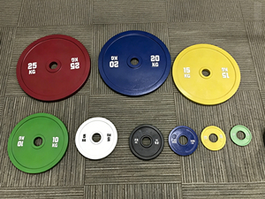 Placas de parachoques de acero para entrenamiento de gimnasio, placa de peso calibrada, levantamiento de pesas, 10Kg - Product Image 4
