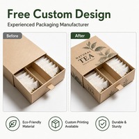 Boîte cadeau à thé en kraft recyclable HuanXing avec compartiments divisés, emballage en papier pour sachets de thé, vente au détail et cadeaux d'affaires