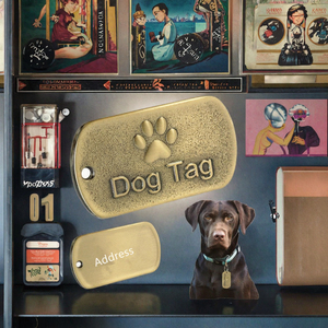 Placa de Identificación Personalizada para Perro, Grabada, <span class=keywords><strong>Color</strong></span> Bronce, Venta al Por Mayor - Product Image 2