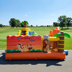 บ้านลมเป่าลมธีมสัตว์ป่าเกรดเชิงพาณิชย์ พร้อมสไลเดอร์และผนังปีนป่าย เหมาะสำหรับงานปาร์ตี้เด็กและการเช่าเชิงพาณิชย์ - Product Image 2