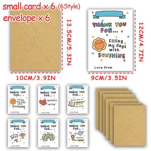 Biglietti di ringraziamento personalizzati OEM ODM per bambini <span class=keywords><strong>con</strong></span> buste, biglietti di ringraziamento a tema cartoni animati per <span class=keywords><strong>il</strong></span> Giorno del Ringraziamento, per la festa di apprezzamento degli insegnanti, compleanno - Product Image 2