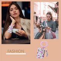 Gantungan Kunci Dompet Buah Wanita Tempat Kartu Identitas Tas Manik-manik Silikon Buah Vertikal Horizontal Gelang Dompet Koin Gantungan Kunci