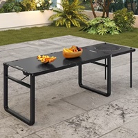Table pliante multifonctionnelle en acier au carbone pour l'extérieur, légère, pour le camping, le barbecue, le café, librement combinable, Mori