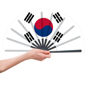 Abanicos Plegables de Bambú con la Bandera de Corea del Sur al por Mayor, Abanico de Mano para Carnaval, Boda, Festival, Fiesta, Agencia de Viajes - Product Image 2