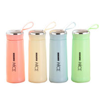 Prix Grossiste Promotionnel Bouteilles d'Eau en Verre à Double Paroi en Borosilicate 400ml avec Couvercle et Infuseur pour Fruits